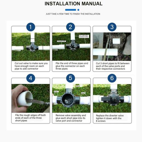 4715 3-Port 1.5 to 2-Inch Diverter Valve Replace Part for Jandy 1.5 Inch 3 Way Positive Seal Diverter Valve Compatible with Ground Pool, Tub & Spa System