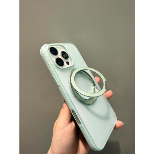 TORRAS 360 Magnetic Stand for iPhone 16 Pro Max Case[Fit for MagSafe][Camera Control Button][Mil-Grade Protection] Slim, Rotatable Kickstand, Translucent Mint Green 6.9, Ostand OFitness Series