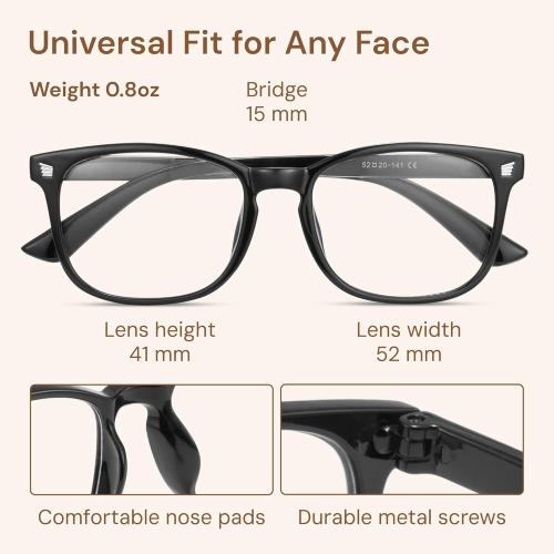 Gaoye Stylish Blue Light Glasses for Woman - Computer Glasses up to 99% Blue Light Blocking - Lightweight Frames - 2 pack