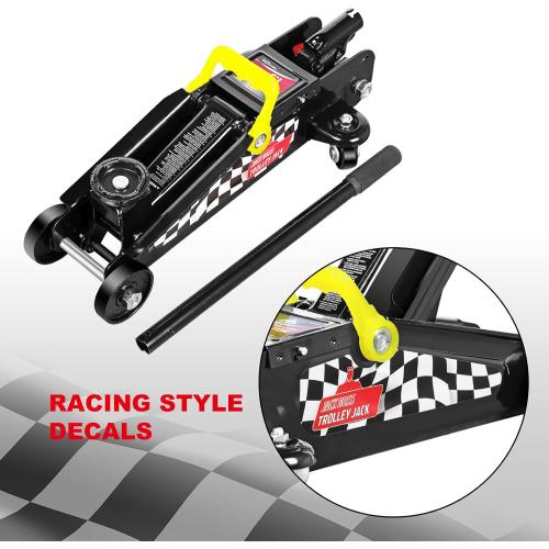 Floor Jack 1.5 Ton (3,000 LBs) Hydraulic Car Jack, Lifting Range from 5.1 Inch to 12.6 Inch, Fits Sedans Automotive Black
