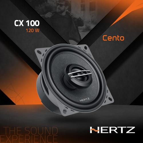 Black HERTZ Cento Series CX100 4 Two-Way Coaxial Speakers - Pair