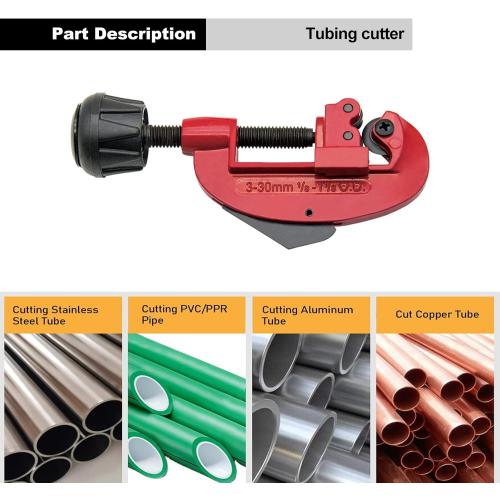 Automotive Double Flaring Tool Kit, for 7 Dies 3/16-5/8 Pipe Brake Line Cutter Tool, Brake Line Bender Flare Tool with Replacement Blade and Reamer