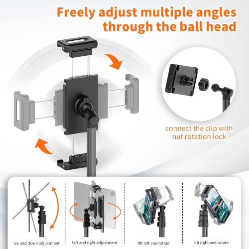 XXZU 72in Tablet Floor Stand Tripod, Aluminum Tablet Stand Holder for iPad