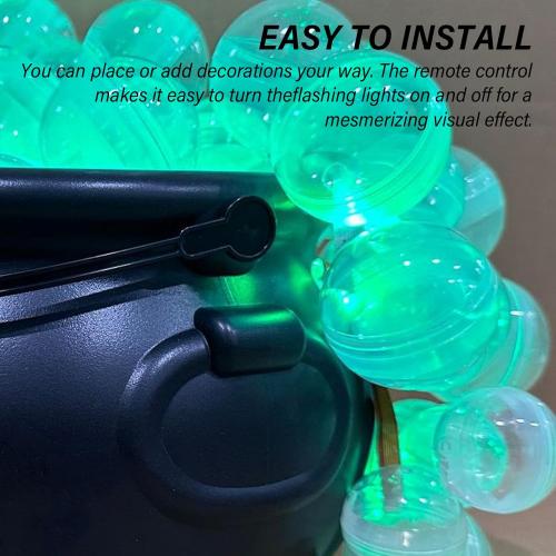 Halloween Cauldron Bubbling Cauldron with LED Light USB Charging Pot DIY Plastic with Clear Balls, String Light ＆ Cotton Kit for Halloween Decor, Pot
