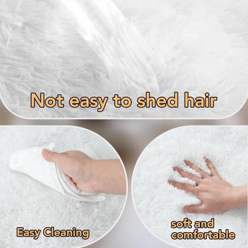 White Fluffy Bedroom Area Rug : Fluffy Area Rugs for Living Room - White Shag Bedroom Area Rug