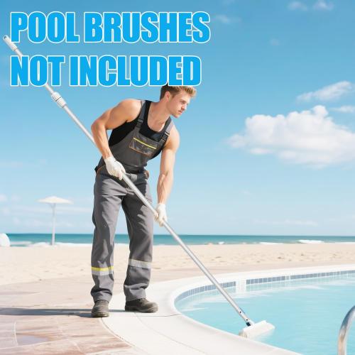 YEECHUN Professional 16.5 Foot Swimming Pool Pole Telescopic Heavy Duty Aluminum, Adjustable Length 6.5 to 16.5 Feet, Universal Pole for Skimmer Net Rake, Hooks, Vacuum Heads and Brushes
