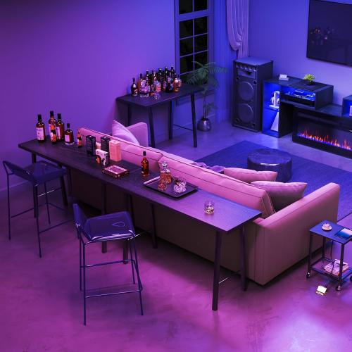 TC-HOMENY 34 Bar Table Legs - Furniture Legs Set of 2, Industrial Style Design Metal Legs for DIY Table Legs (14 Wide)