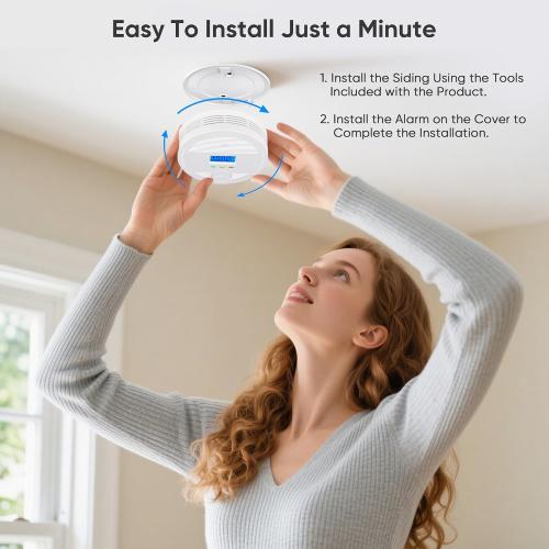 Interconnected Smoke and Carbon Monoxide Detector, 10-Year Battery Wireless Interlinked Smoke & CO Alarm with Dual Sensors, Home Fire & CO Safety Protection (6Pack)