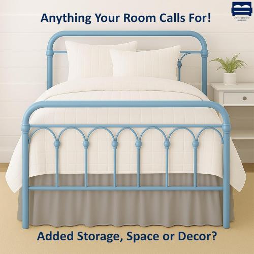 Ruffled Bed Skirt with Split Corners-Dust Ruffle - 21 Drop 100% Microfiber Soft,Sheen & Luxurious Look - Bed Skirts (Light Grey -Twin)