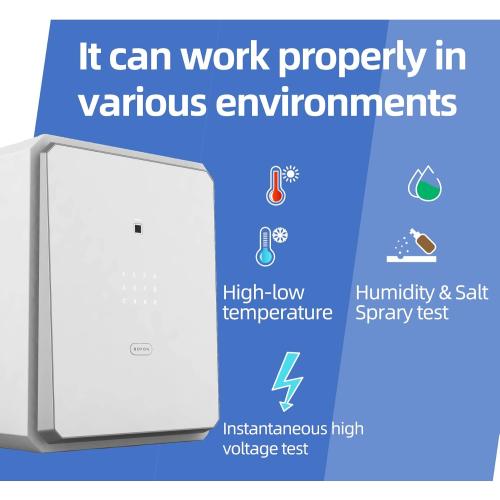 Family Fingerprint Password Safe Box with Key,Cabinets for Home Offcie,Security Box,Document safe,Lock box,Case Box, 2.1Cubic feet White