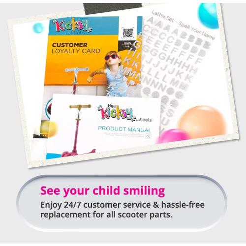 Kicksy - Kids Scooter - Toddler Scooter for Kids 2-5 Adjustable Height - 3 Wheel Scooter for Kids Ages 3-5 Boys & Girls - Kids Three Wheel Scooter with Light Up LED Wheels