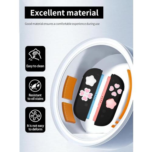 Silicone Joystick Caps for Nintendo Switch 2,WUNIAK Directional Silicone Colorful Button Covers Star Design, Non-Slip Keycaps and DIY Button Repair Kit,Pink and White Suit