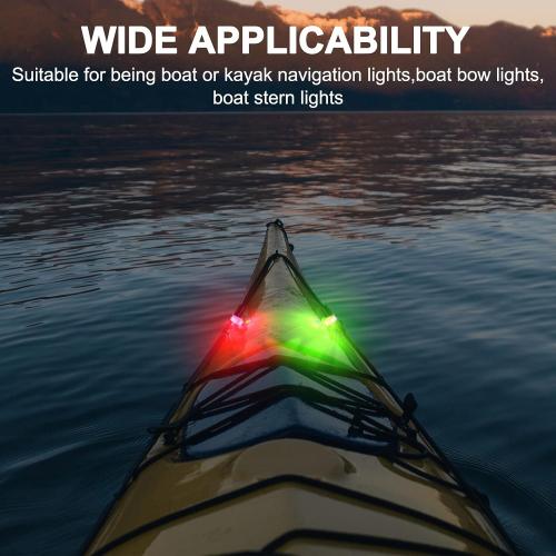 12 Pcs Navigation Lights Kayak Lights for Night LED Boating Lights with 3 Modes Safety Boat Lights and Stern Battery Operated for Boat Pontoon Yacht, Red, Green, White