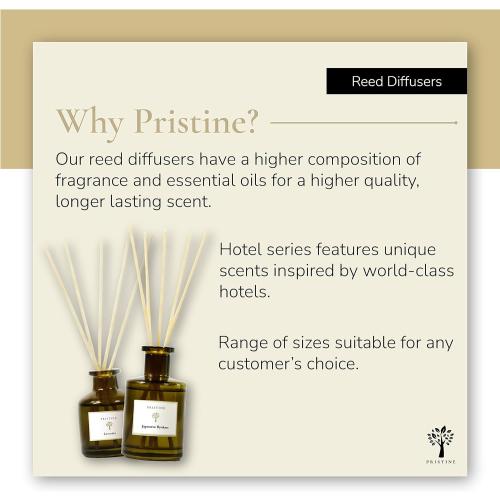 PRISTINE Lemongrass Reed Diffusers for Home & Bathroom | Fresh Lemongrass & Citronella Room Fragrance, Oil & Room Diffusers with Reeds Stick | Refreshing Home Fragrance Scent