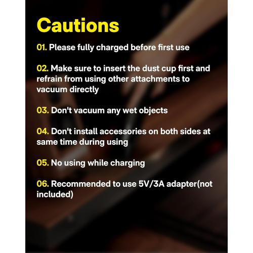 HOTO Handheld Vacuum Cleaner Cordless, Desk Vacuum Cleaner Compressed Electric Air Duster 15000Pa Suction, 4-in-1 Portable Vortex Vacuum Dust Buster Air Blower for Computer, Keyboard, Coffee Grounds