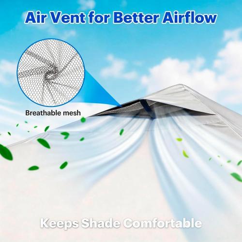 10x10ft Replacement Canopy Top with Air Vent— Instant Canopy Top Cover ONLY,Canopy Tent Top Cover for Straight Leg Canopy Frame - for Outdoor Garden Patio Sun Shade (White)