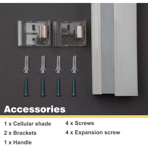 MYshade Blackout Cordless Cellular Shades Honeycomb Shade for Indoor Windows Room Darkening Blinds for Home Office Pull Down Window Shades Easy to Install 31.5 inch Wide, H72 Grey Pleated Shade