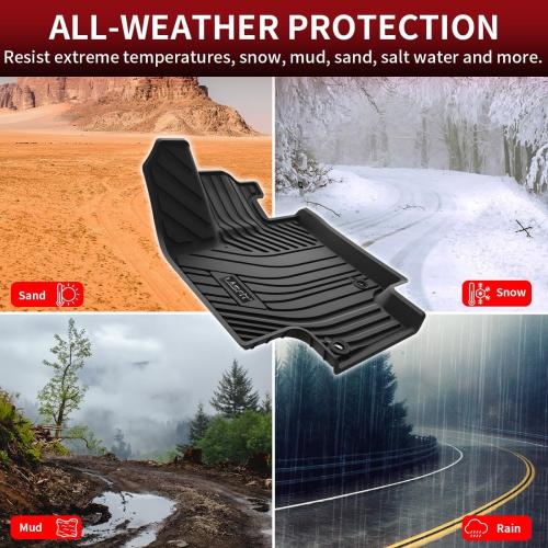 LASFIT Floor Mats&Trunk Mats for Toyota Highlander 8 Seats 2020-2025 2026 (Not for Hybrid), All Weather TPE Floor Liner & Cargo mats for Highlander，Front&Rear 4 Rows mats.