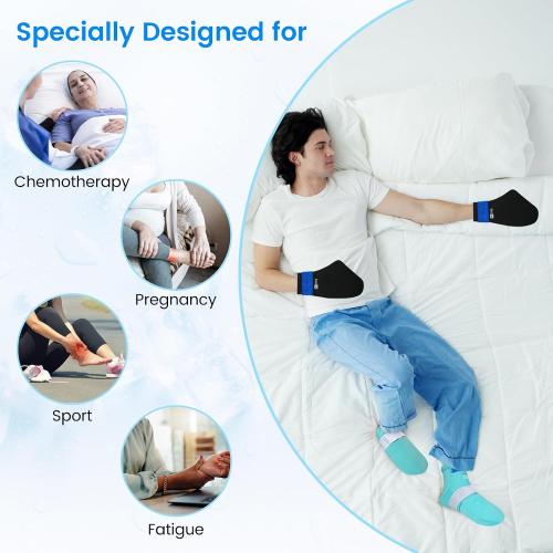 ‼️may be missing items ‼️SuzziPad Cold Socks & Hands Ice Pack for Chemo Must Haves, Blue, L | Removable Gel Packs, Adjustable Straps, Dual-Layer Gloves & Foot Ice Pack Wraps For Chemo, Arthritis & Neuropathy Relief