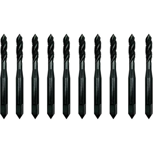 Metric M5 Machine Screw Tap 10pcs Hss Spiral Flute Drill Taps Thread Tapping Tool For Metal(M5)