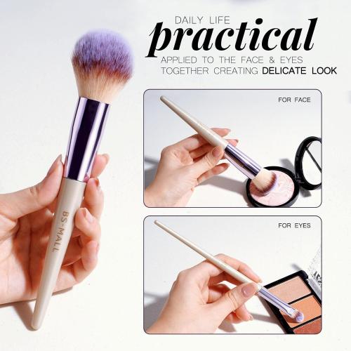 BS-MALL Makeup Brush Set 18 Pcs Professional Foundation Powder Concealers Eyeshadow Blush Synthetic Makeup Brushes with Labeled instruction Black Case Upgraded Version | Professional Foundation Powder Concealers Eyeshadow Blush Synthetic Makeup Brushes