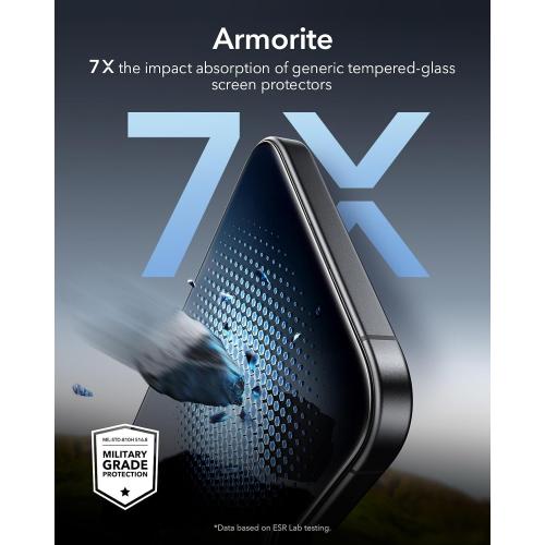 ESR 3 Pack for iPhone 16 Pro Max Screen Protector, Armorite