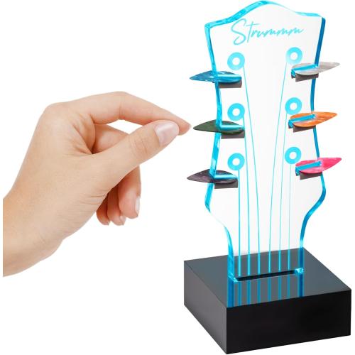 Color Changing Light Up Guitar Pick Holder. Authentic Classic Guitar Headstock Design Lamp with 7 Colors, USB Power, Holds 6 Picks, Great Guitar Gift for Men, Musicians & Guitarists (Classic)