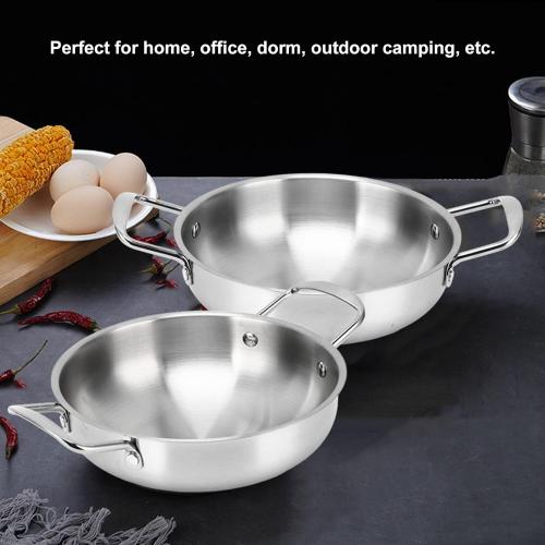 Korean Ramen Pot, Stainless Steel Ramen Cooking Pot with Double Handles Korean Ramen Noodle Pot for Soup Noodle Pasta, Compatible with Gas & Induction Cooktops (26cm)