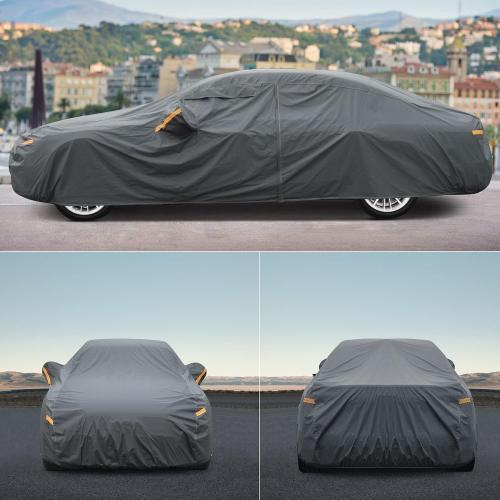 16 Layers Waterproof All Weather Car Cover - Universal Fit VW Golf, Honda Civic, Mazda 3, Toyota Corolla, Ford Fiesta, Nissan Leaf, Mini Clubman