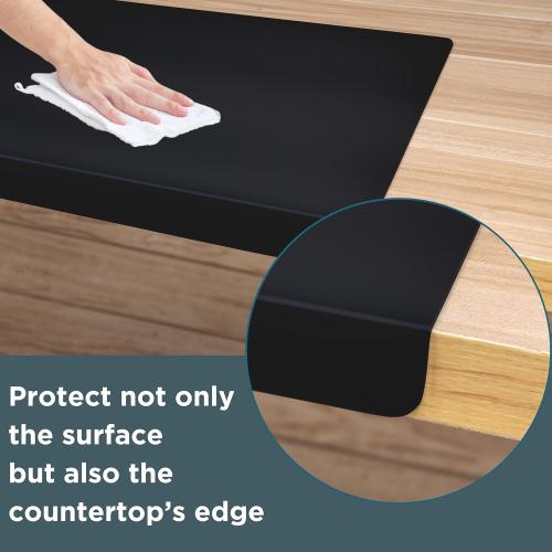 Extra Large Silicone Mats for Crafts with Edge Protection – Silicone Table Mat – Multipurpose Heat Resistant Silicone Mat – No Folds or Wrinkles – 1.4mm Thick, 36x24, Black