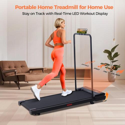 Walking Pad Treadmill with Incline, 2026 Upgrade Portable Under Desk Treadmill for Home Small with Handles, 3.0HP Walking Pad with Handle Bar, 0.6-7.6MPH, 350LBS