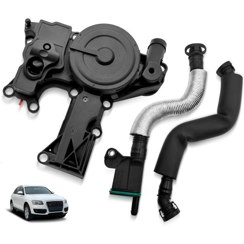 06H103495AB PCV Valve Engine Crankcase Vent Oil Separator Breather Hose 3-Piece Compatible for Audi A3 A4 A5 Q5 TT VW Beetle CC Jetta Passat Tiguan 1.8 2.0 TSI 06H103495B 06H103495A 06H103495AH