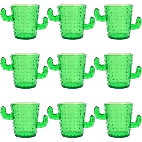 ZZYFGH Plastic Cactus Shot Glasses(Set of 12), 2 Oz Green Cute Cactus Tequila Glasses for Western, Bachelorette, Cinco de Mayo, Tequila, Fiesta Themed Party Supplies