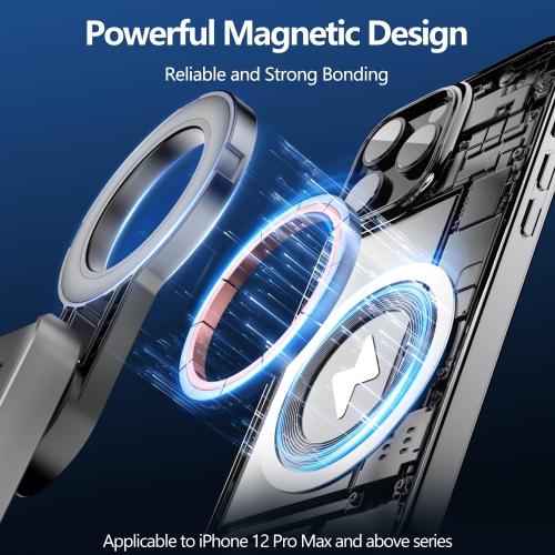 Magnetic Mini Phone Selfie Stick, Mag-Safe 4 in 1 Small Portable Pocket Tripod for iPhone/Android, with Removable Phone Clip, Remote & 2 Fill Light for Photograph/Live Streaming/Video Recording