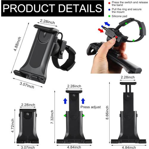 Leinuosen 24.4 Inch Wide Handle Bar for Walking Pad Only with Phone Holder Adjustable Handrail Height from 30.7 to 39.37 Inch Comfortable Grip Stainless Steel Frame Overbold Stable