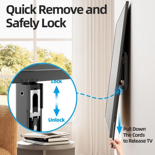 Black Heavy Duty TV Wall Mount for 55-100 inch Large TVs up to 200 LBS & 800x600 mm Vesa, Ultra Slim Fixed TV Mount, Low-Profile TVS Bracket, 16 24 32 Wood Stud, Fit Most 65  75  85 86 90 98 100 TVs