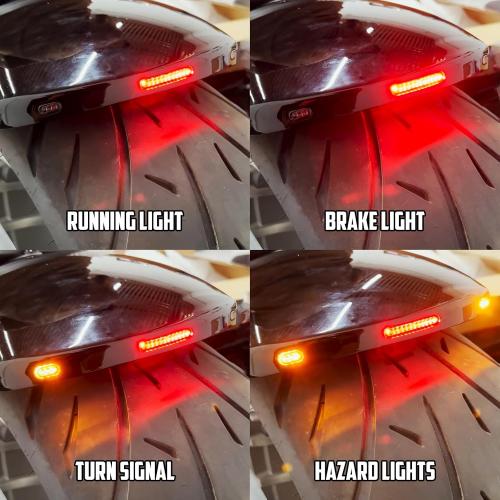 Rear Fender with LED Light Turn Signals Running Brake Light Kit Compatible with Harley Softail Fat boy FLFB Breakout 2018-2025 (Gloss Black)