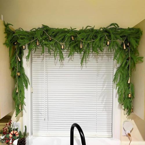 ​​6ft Artificial Christmas Garland - Realistic Faux Pine Garland for Fireplace Mantel, Indoor Outdoor Holiday Decor, Xmas Party Decoration (1 Pack)​