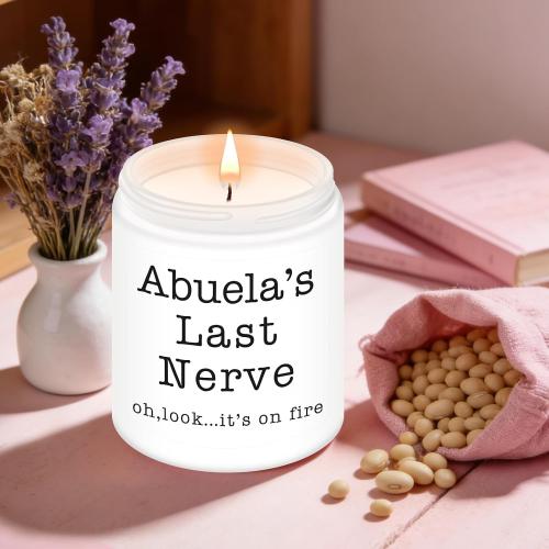 Abuela Gifts,Gifts for Grandma from Granddaughter Grandson, Christmas, Birthday, Mother and Grandparents Day, Scented Candles, Abuela’s Last Nerve