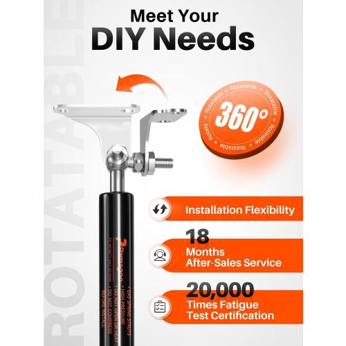 20 inch 100 lbs Gas Struts for Heavy lid RV Bed Lift Kit, 20'' 445N Gas Prop Spring Shocks with Mounting Brackets for DIY Window Cabinet Door Tool Box, 2 Pack (fit 80-110 lbs)