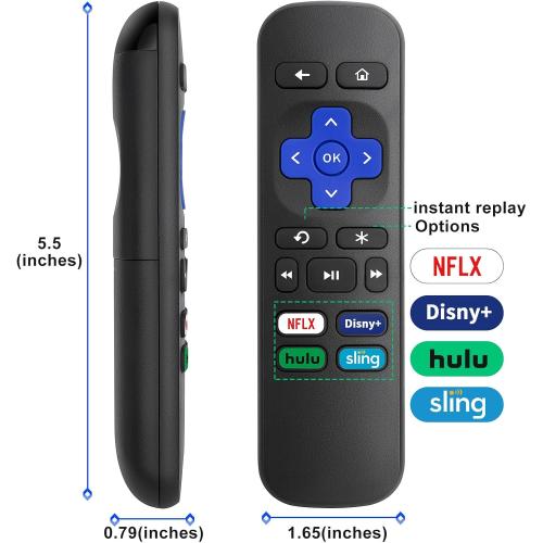 Universal Replacement Remote Control for Roku Express, for Roku Premiere, for Roku Box, for Roku Player, for Roku 1 2 3 4 -【NOT for Stick or TV】