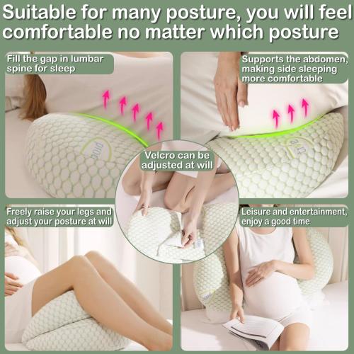 Pregnancy Pillow, Maternity Pillow for Pregnant Women, Soft Maternity Pillow with Detachable & Adjustable Pillow Cover, HIPS Legs