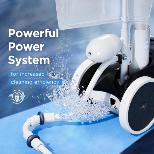 MAKHOON Upgrade Pool Pressure Side Sweeper: Professional Solution for Cleaning Your Swimming Pool (Four Wheels are Better Than Three) Need 1.5 Female Thread Pool Booster Pump Inlet, 4 Bar Pressure