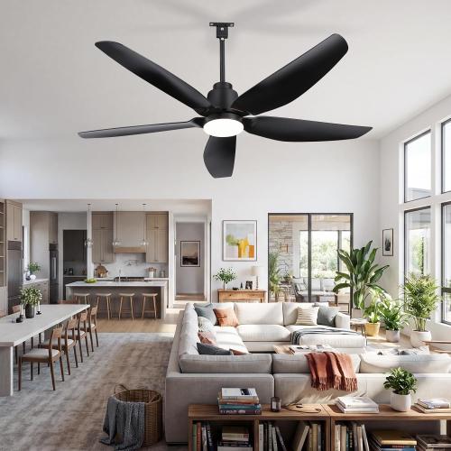 ZYD Outdoor Ceiling Fan with Light, 42 Gazebo Ceiling Fan, Patio Ceiling Fan, Ultra-Quiet DC Motor Black Plug-in Ceiling Fan with Light for PavilionPoolside Porch Pergol