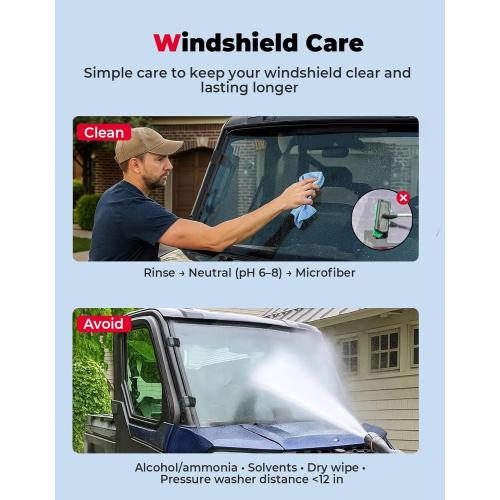 KEMIMOTO Scratch Resistant Front Windshield Compatible with Polaris Ranger XP 1000/Crew 2017-2026, Ranger 1000/Crew 2020-2026, Ranger XP 900/Crew 2013-2019