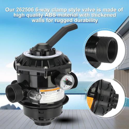 262506 1-1/2-Inch 6-Way Clamp Style Valve Compatible with pentair 262506 Multiport Valve,Fit for Tagelus/Sand Dollar/Meteor Pool and Spa Sand Filter