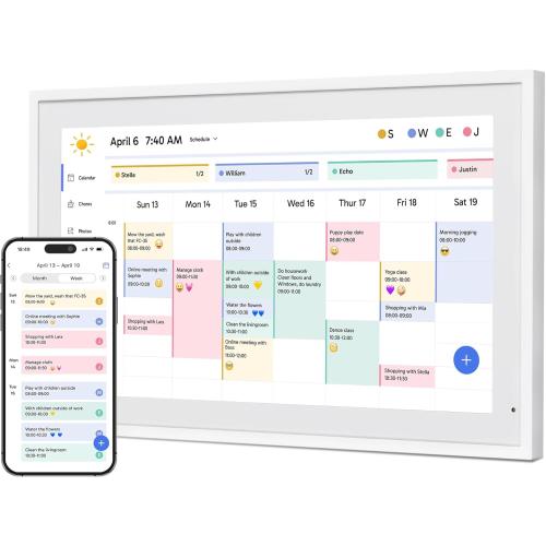 Dragon Touch  Size 21.5 Digital Calendar Chore Chart – 1080P Full HD Interactive Touchscreen, Smart Family Planner, Hearth Display Digital Calendar Wall & Desk Mountable for Seamless Scheduling