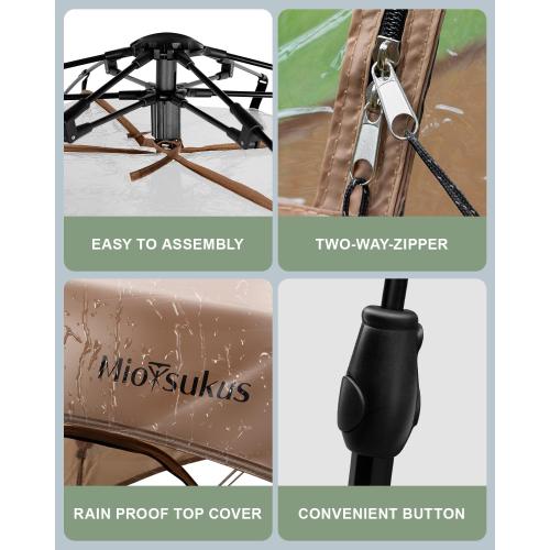 Sports Tent, Instant Weather Proof Pod, Pop Up Bubble Clear View Tent, Sports Pod with Extra Top Cover for Soccer, Football, Softball Games, and Other Outdoor Events, Baobrava, MioTsukus