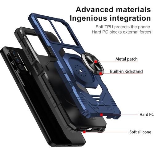 Ailiber for Cricket Outlast/AT&T Jetmore Magnetic Stand Case-pink | Screen Protector, Ring Kickstand Holder, Military-Grade Drop Protection, Build-in Metal for Magnet Car Mount Armor Cover
