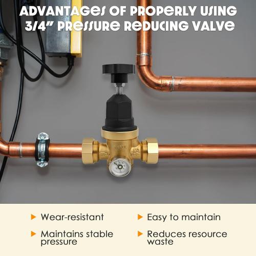 Upgraded 3/4 Water Pressure Regulator, For Residential or Commercial Use